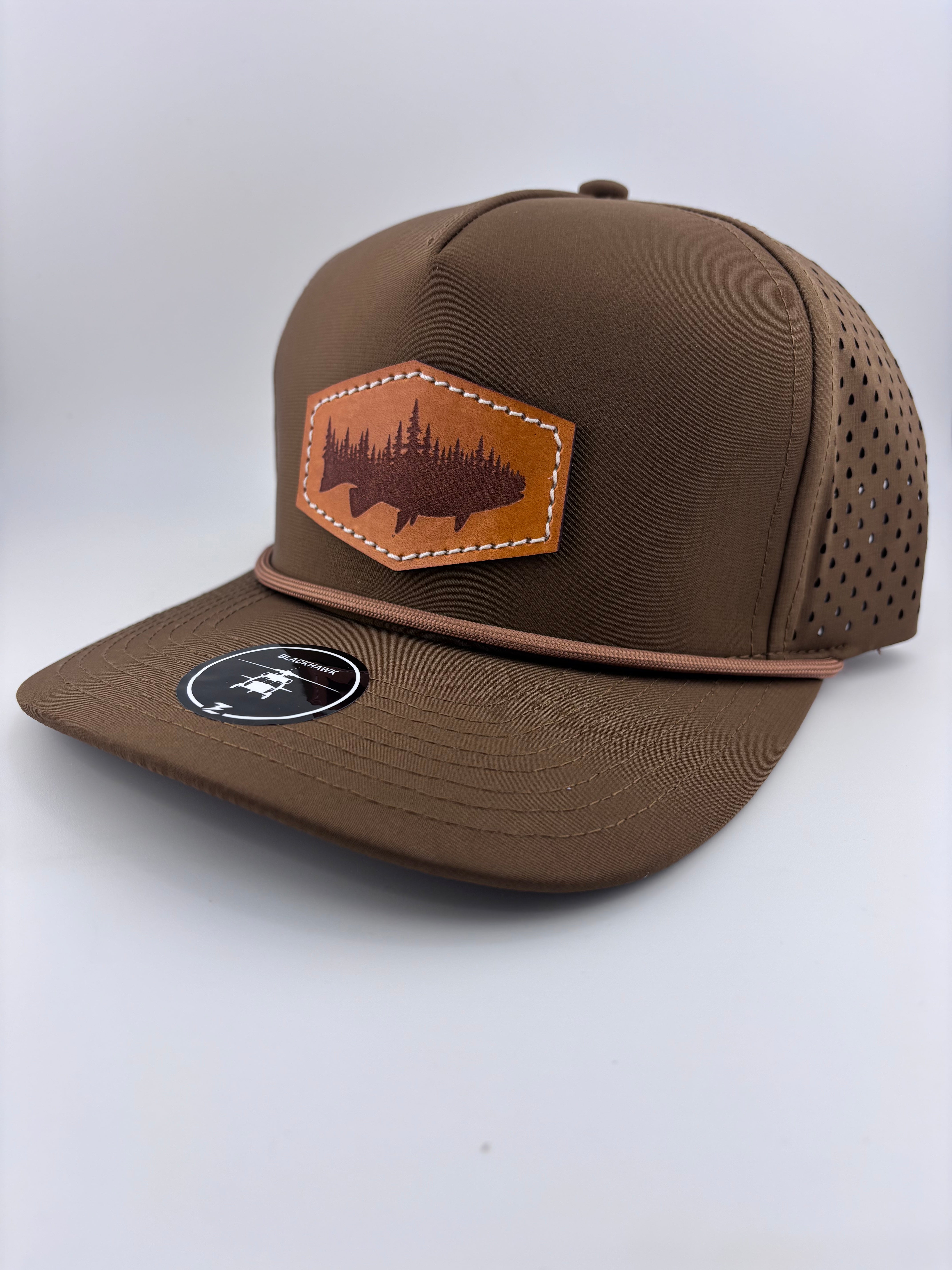 Leather Patch Hat-Honey Hole-Highline 5 panel