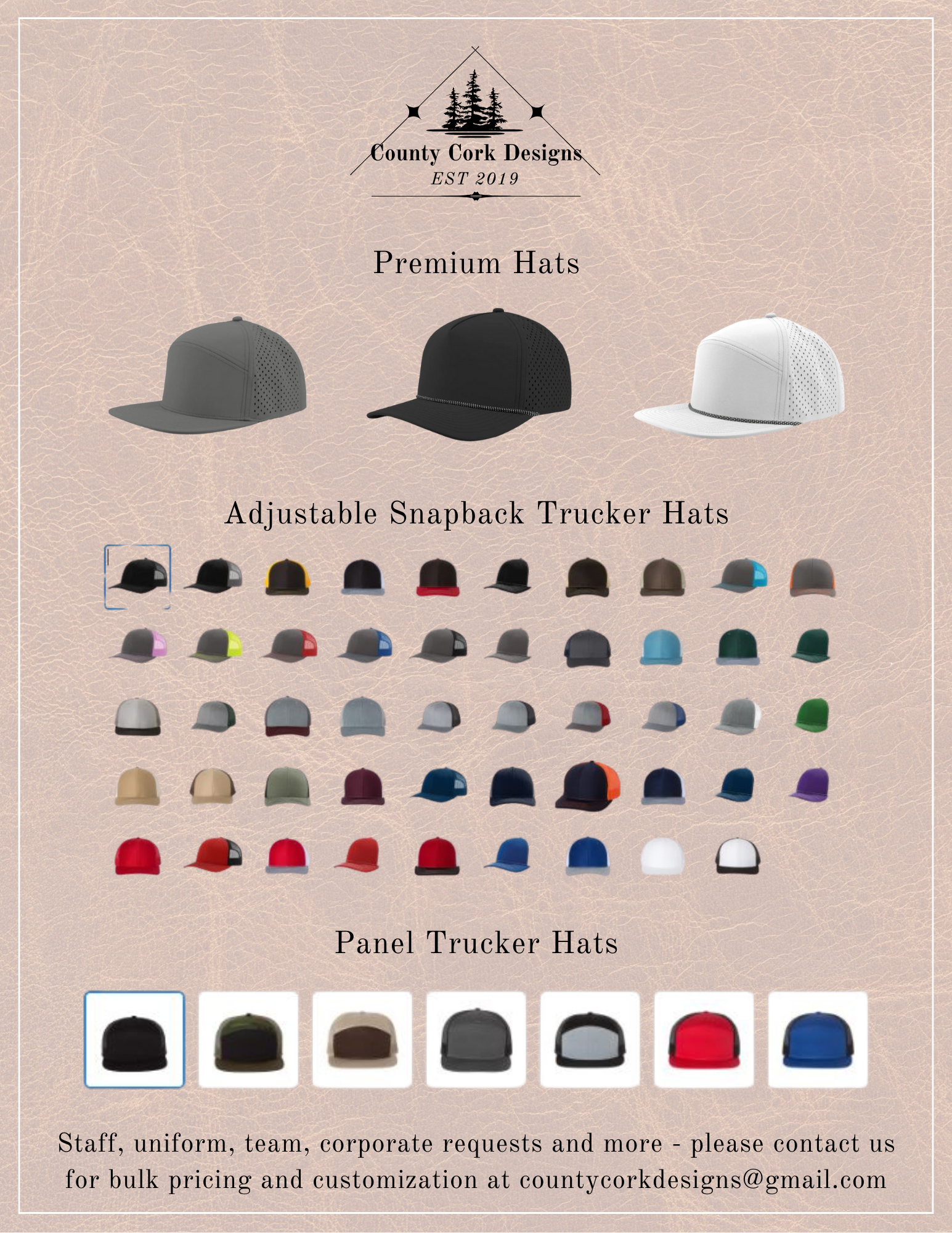 Custom Leather Patch hats