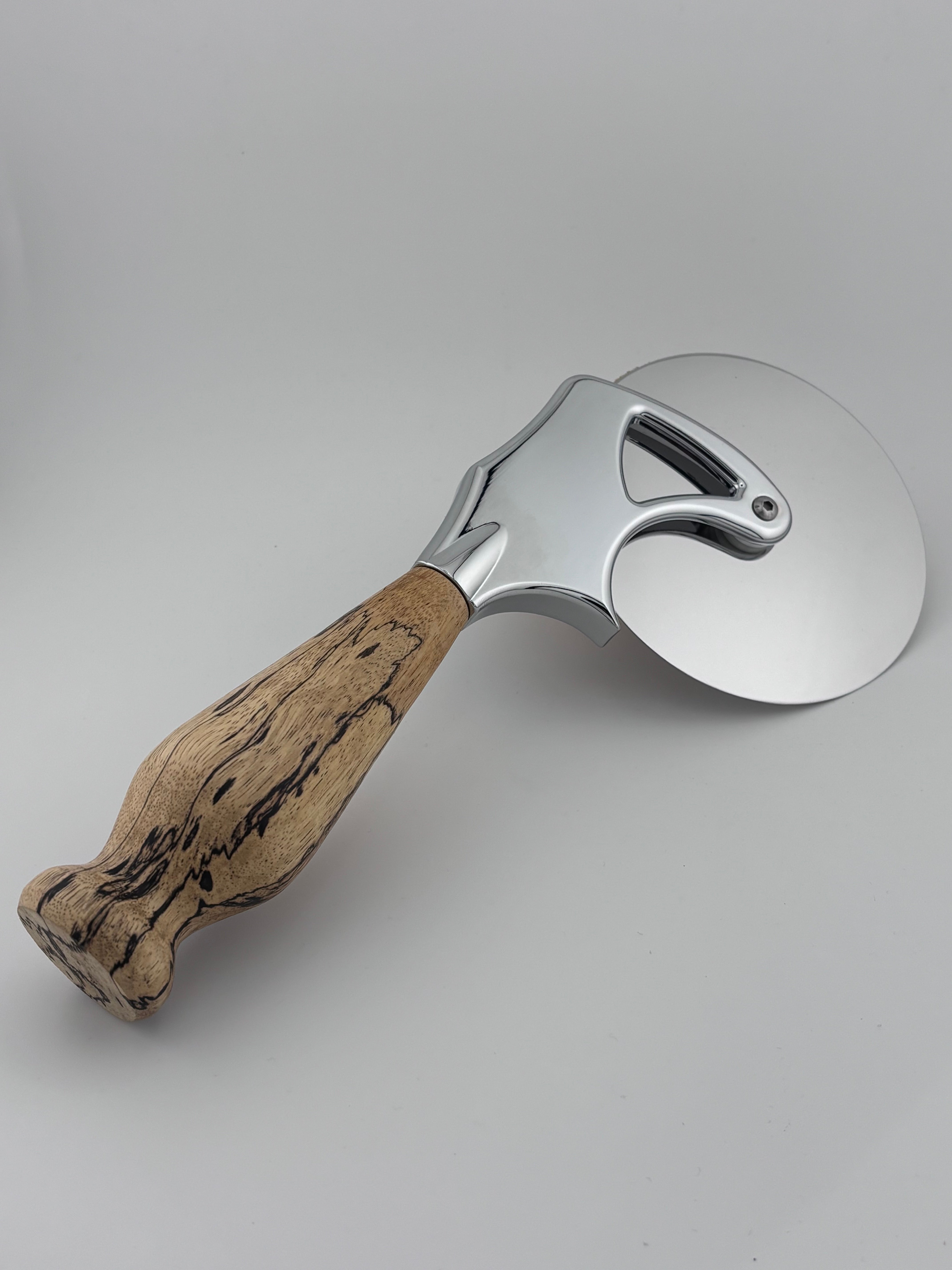 Heavy Duty Pizza Cutter - Handcrafted Spalted Tamarind handle