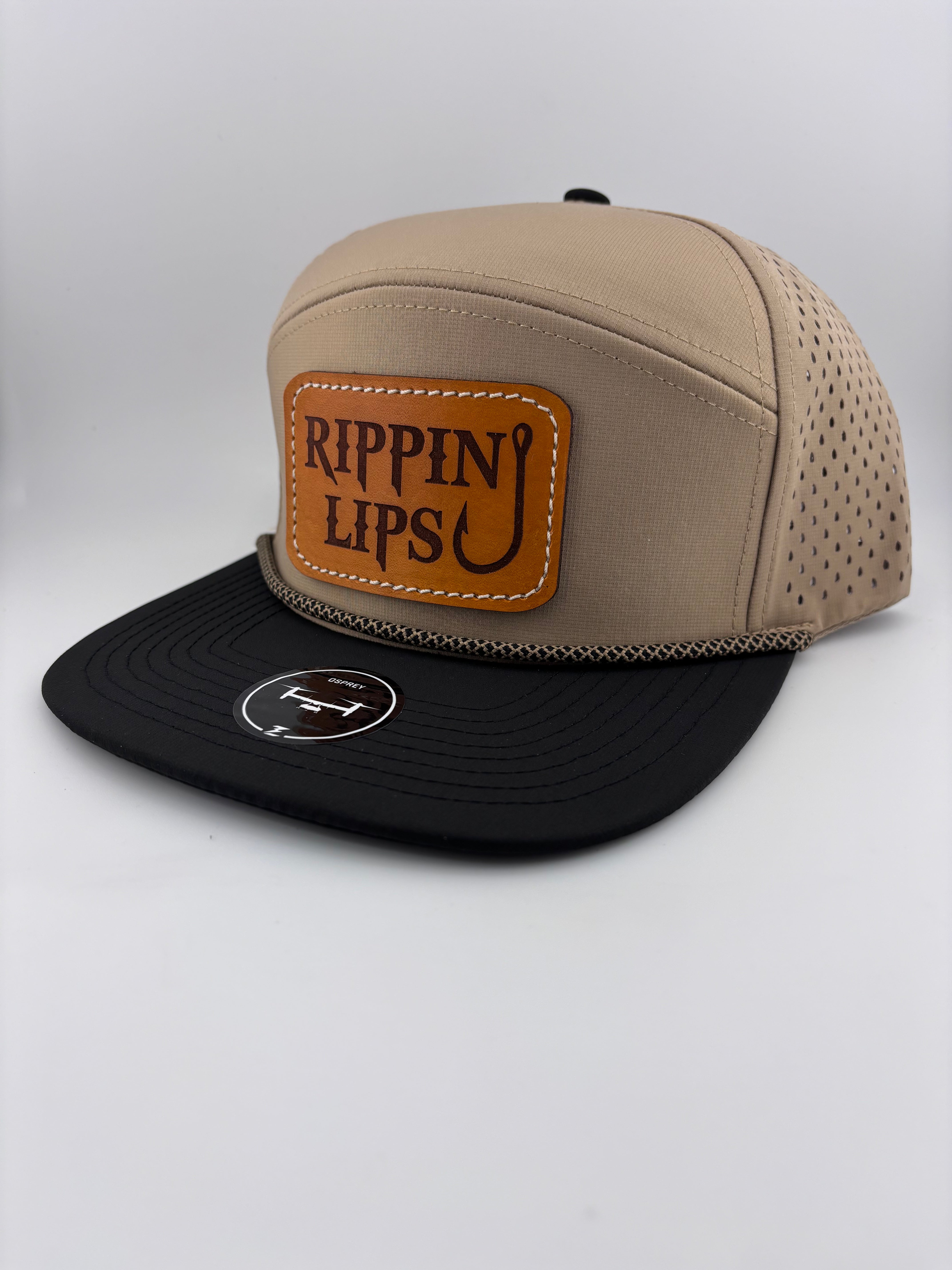 Leather Patch Hat-Rippin Lips-Highline 7 panel